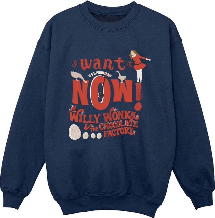 Willy Wonka & the Chocolate Factory Verruca Salt I Want It Now Sweatshirt Jungen