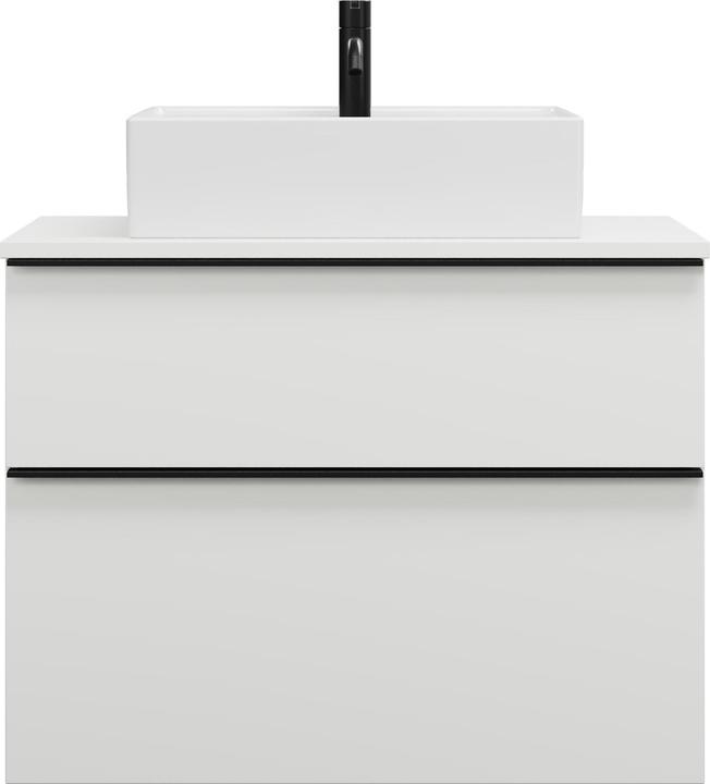 Handle moulding black matt G0252, White high gloss / White glossy
