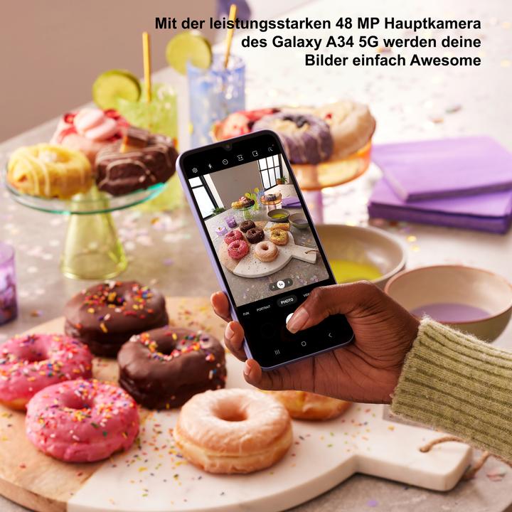 Immagine prodotto Samsung Galaxy A34 5G (128 GB, Awesome Violet, 6.60", Doppia SIM, 48 Mpx, 5G)