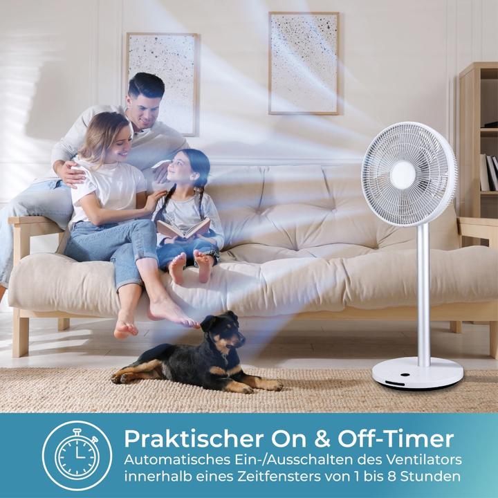 Produktbild KLAMER Silent Ventilator mit Fernbedienung, 12 Geschwindigkeitsstufen, autom. 90° Oszillation (57.90 dB)