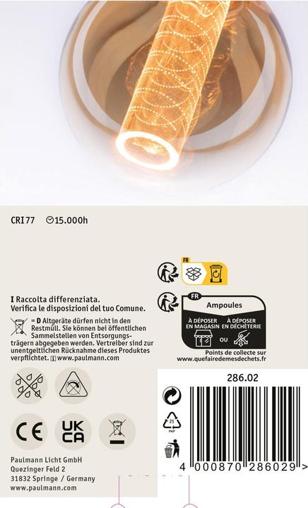 Actual product image Paulmann Light source GLOW G95 E27 (E27, 4 W, 200 lm, 1 x, A)