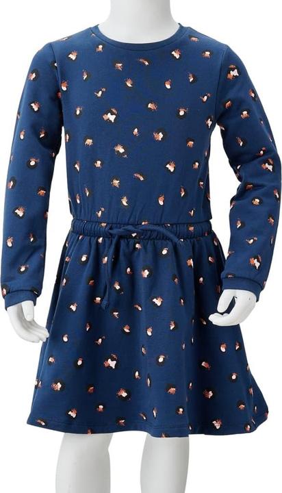 Produktbild VidaXL Kinderkleid mit Langen Ärmeln Marineblau 92,Material: 95 (92)