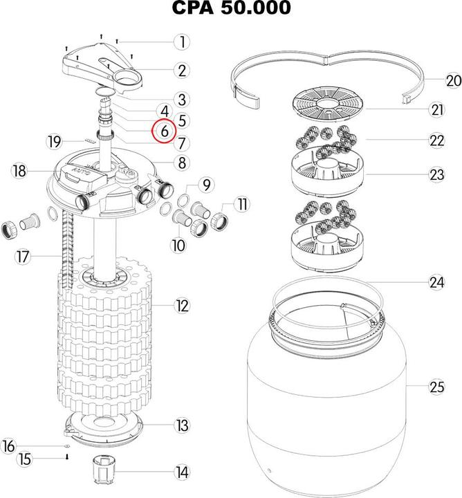 Produktbild SunSun Ersatzteil: CPA Filter Serie Druckteichfilter Quarzglashülse