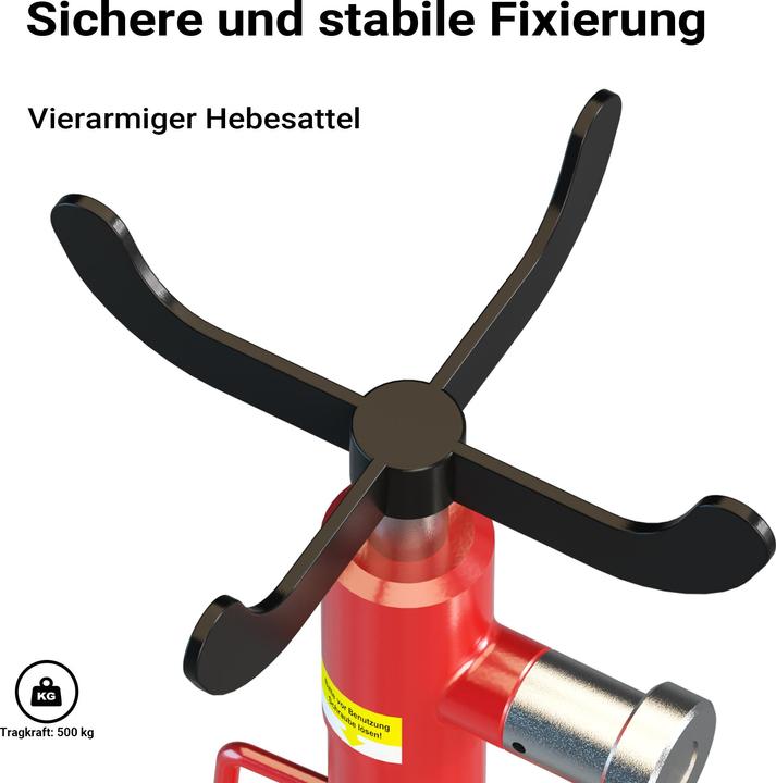 Produktbild Wiltec Getriebeheber mobil hydraulisch 500kg 110-195cm Rollen Aufnahmekralle Lkw