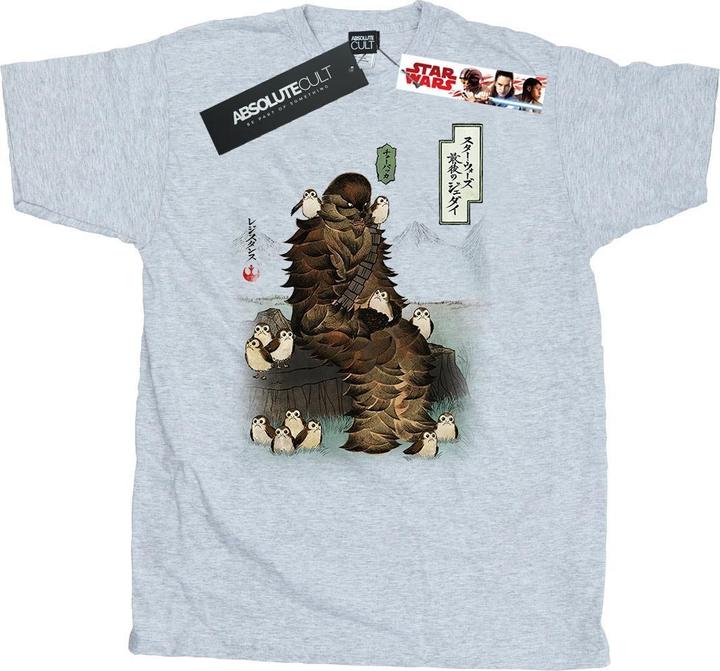 Star Wars The Last Jedi Japanese Chewbacca Porgs TShirt (L)