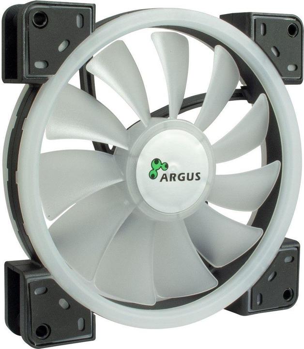 Actual product image Intertech Inter-Tech Fan 140*140*25 ARGUS RS-141 RGB,26 RGB LEDs retail (140 mm, 1 x)