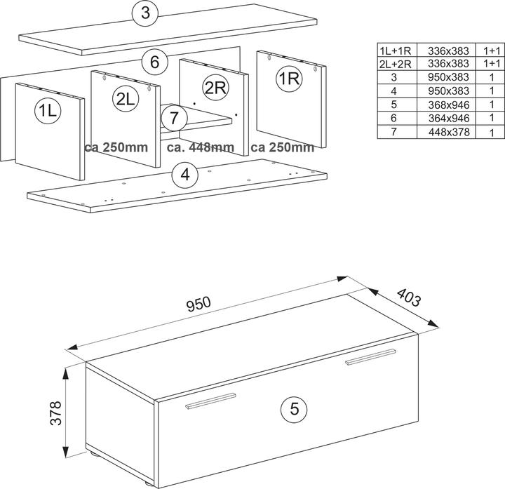 Produktbild VCM Holz TV Wand Lowboard Fernsehschrank Fernso (95 x 36 x 40 cm)