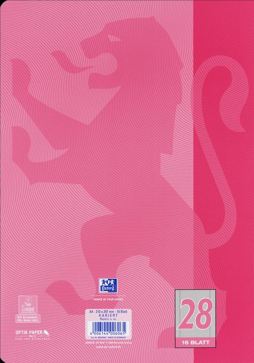 Produktbild Oxford Schulheft, A4, Lineatur 28 (A4, Kariert, Harter Einband)