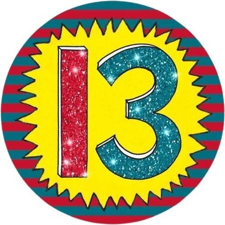Rachel Ellen Wow Glitter 13. Geburtstag Partyabzeichen