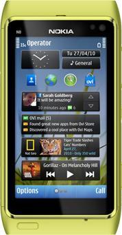Actual product image Nokia N8-00 - Green (16 GB, 3.50", 12 Mpx, 3G)
