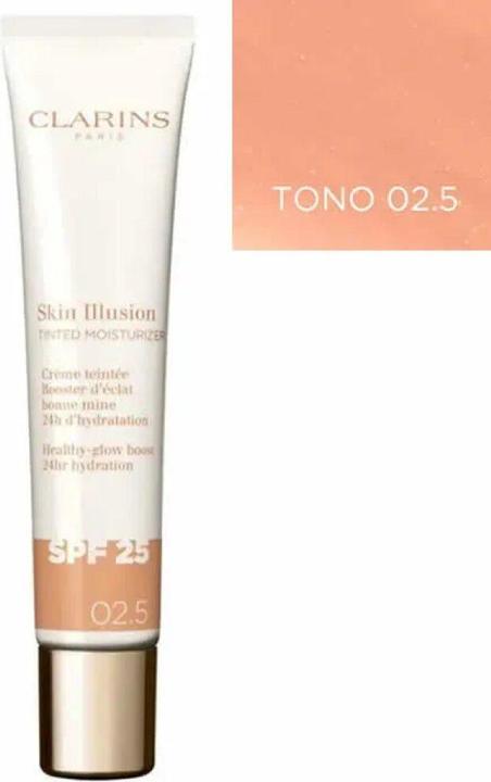Actual product image Clarins Skin Illusion - Getönte Feuchtigkeitscreme Spf25 02.5 (Suntan cream, SPF 25, 40 ml)
