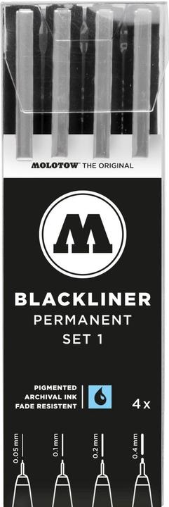 Actual product image Molotow Blackliner Permanent Set 1 fine 4-piece (Black, 4 x)
