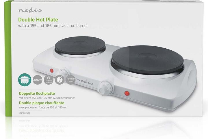 Image du produit Nedis Plaque chauffante électrique | Zone de cuisson : 2 | 2300 W | Protection contre la surchauffe |