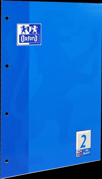 Produktbild Oxford Arbeitsblätterblock, A4, Lineatur 2 (A4, Liniert, Harter Einband)