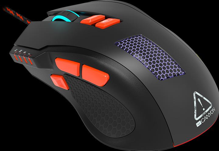 Actual product image Canyon for gaming Corax GM-5N, with 8 programmable buttons, Sunplus 6651 optical sensor, with RGB il (Cable)