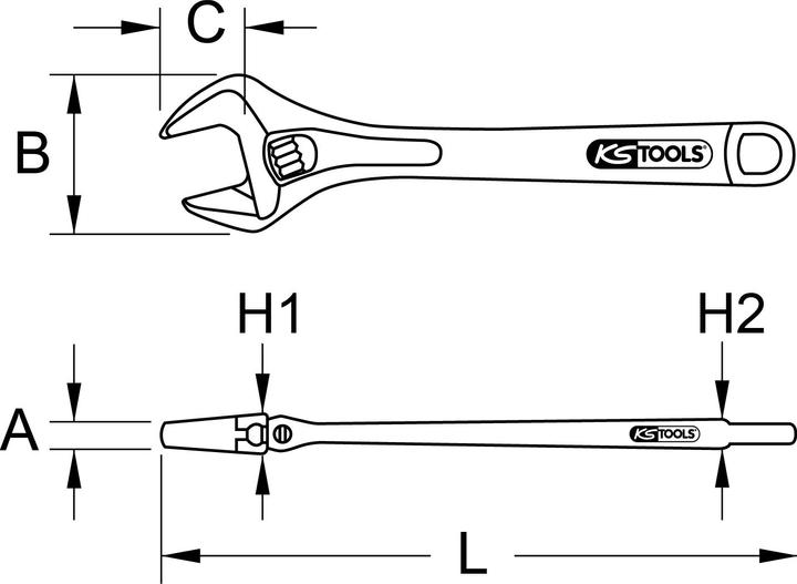 Immagine prodotto KS Tools Chiave a forchetta regolabile in acciaio inossidabile (46 mm)
