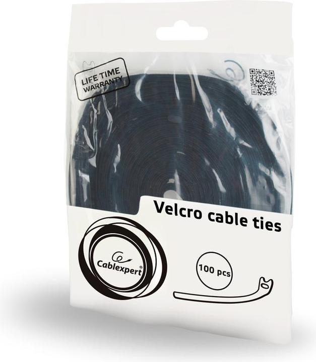 Produktbild Gembird VT-210X12 cable tie Black 100 pc(s) (Klettkabelbinder, 210 mm, 100 Stk.)