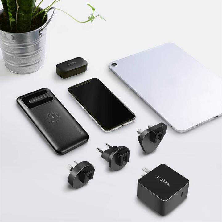 Actual product image LogiLink USB socket travel adapter, 1x USB-C, GaN technology, 65 W