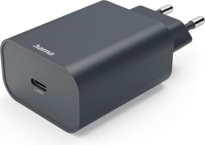 Actual product image Hama Fast charger, USB-C, Power Delivery (PD), 45 W, anthracite (45 W)