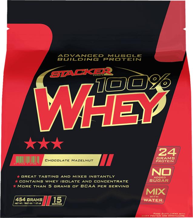Produktbild Stackers 100% Whey (Schokolade-Haselnuss, 1 Stk., 454 g)