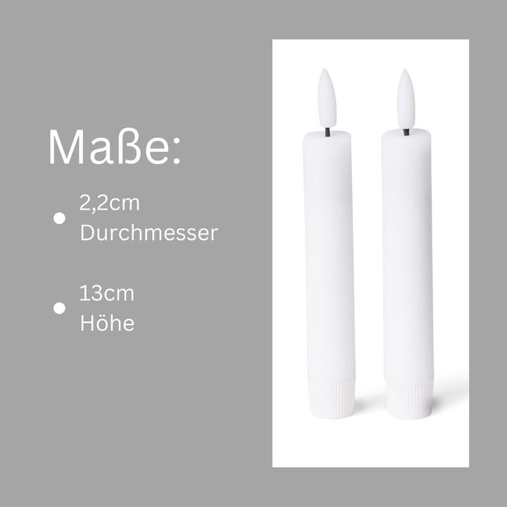 Produktbild Novaliv Weisse LED Stabkerze mit Timerfunktion 6er Set - Stabkerze LED bewegliche Flamme Timer - 12,5cm Höhe (6 x)