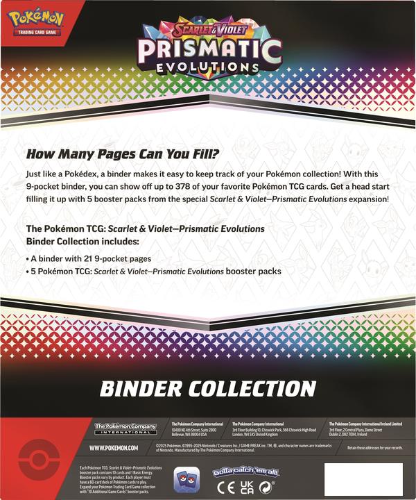 Image du produit Pokémon Collection Prismatic Evolutions Binder (Anglais, Pack de boosters)