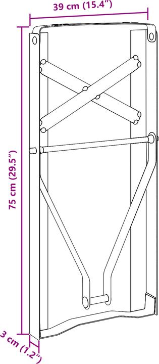 Actual product image VidaXL Beer table legs 2 pieces Folding black powder-coated steel