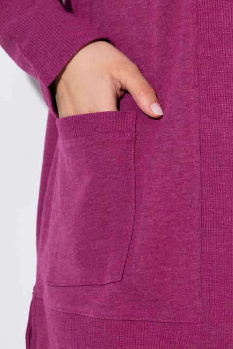 Image du produit Ulla Popken Veste en molleton, texture gaufrée. Coupe ouverte, manches longues. (54)