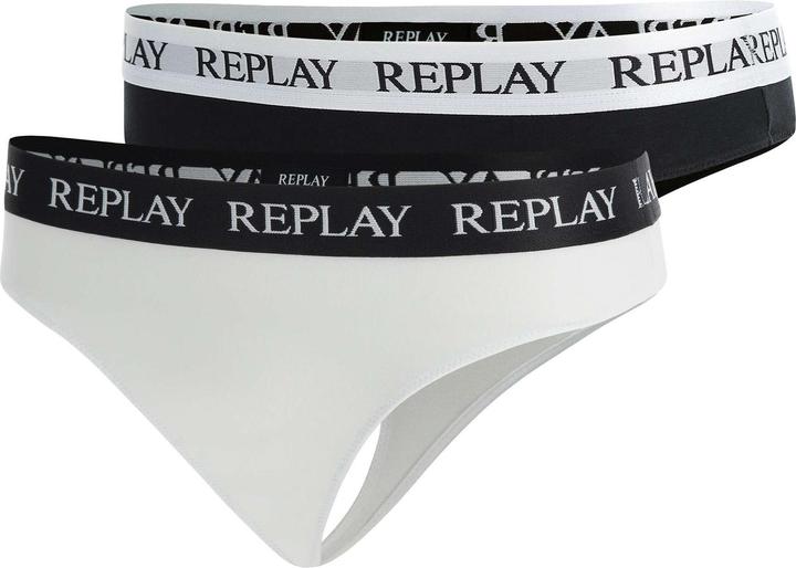 Produktbild Replay Unterhose Damen-Strings mit Logo-Bund 2er Pack (XL, 2er Pack)