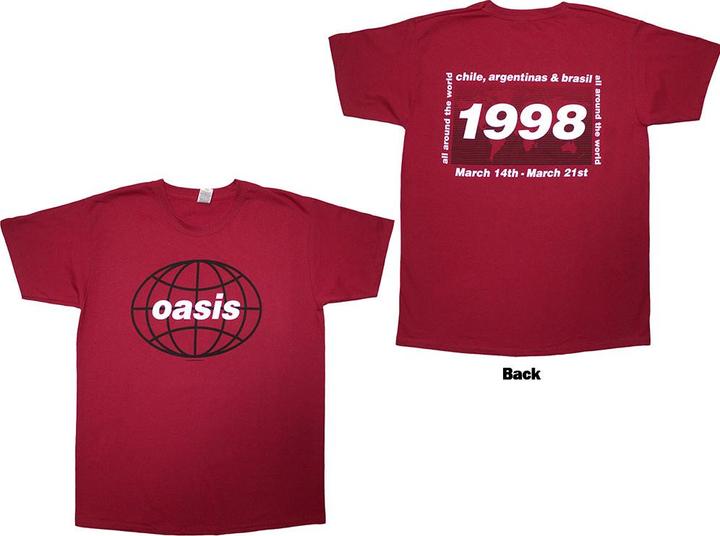 Actual product image Oasis 1998 World Tour - South America Back Print (M)