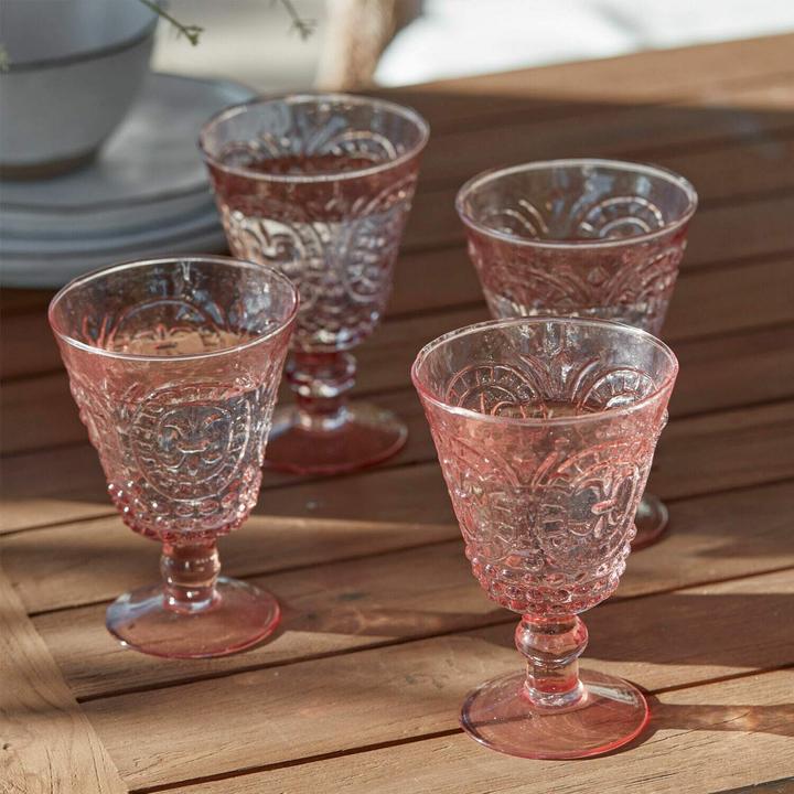 Produktbild Loberon Weingläser 4er Set Sarton rosa (0.25 l, 4 x)