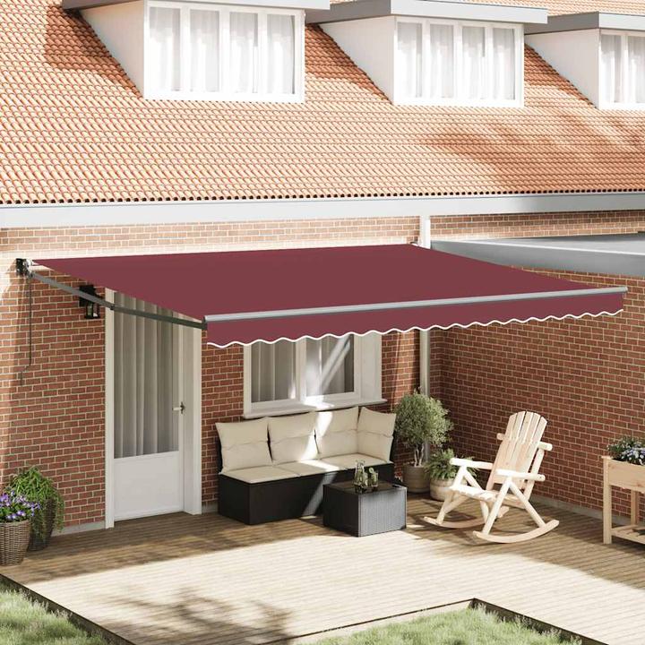 Immagine prodotto VidaXL Tenda da sole a bracci articolati Tenda da sole automatica rosso borgogna 450x300cm (4.50 m)
