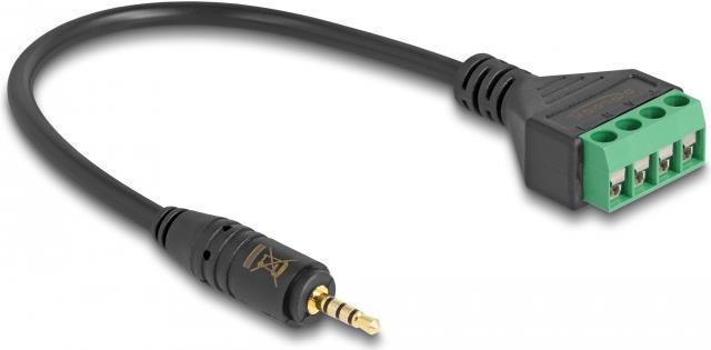 Image du produit Delock Câble prise jack 2,5 mm 4 broches vers adaptateur bornier 20 cm (0.20 m)