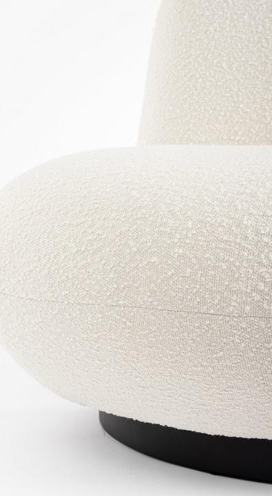 Image du produit Bizzotto Fauteuil pivotant Margot blanc boucle
