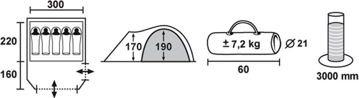 Actual product image Campz Lakeland tent 5P (Dome tent, 7.20 kg, 5 persons)
