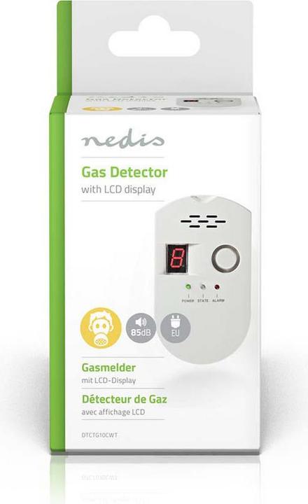 Image du produit Nedis Alarme gaz | Alimentation secteur | Durée de vie du capteur : 10 ans | Conforme à la norme EN : EN