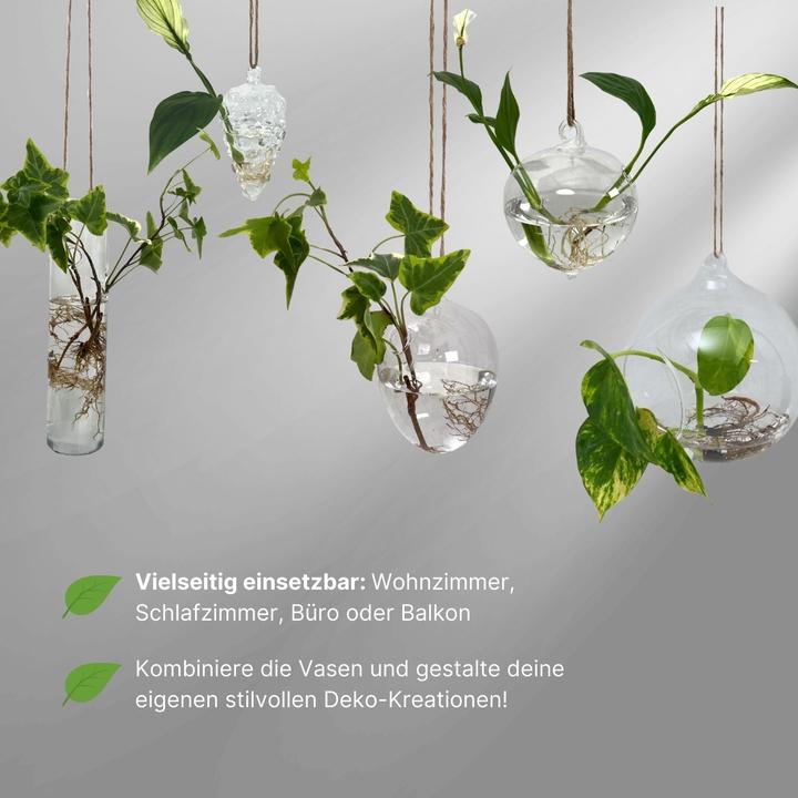 Image du produit Hermex Vase en verre suspendu (1 x, 9 x 9 x 12 cm)