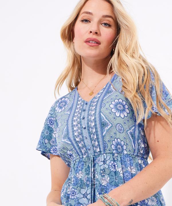 Actual product image Joe Browns Floral Border Tie-Waist Tunic (40)