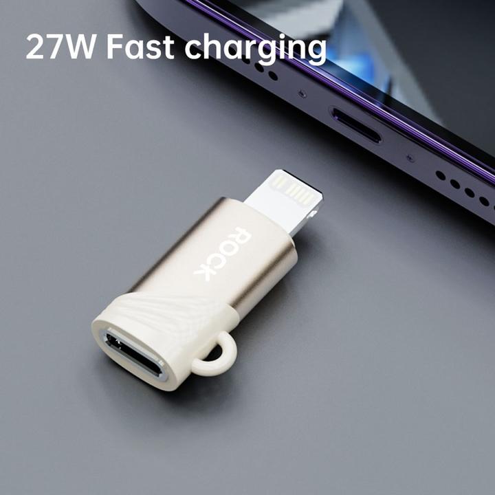 Produktbild Rock - RCL0021 Adapter USB Typ-C Female zu Lightning Adapter männlich, Gold (USB Typ C, Lightning)