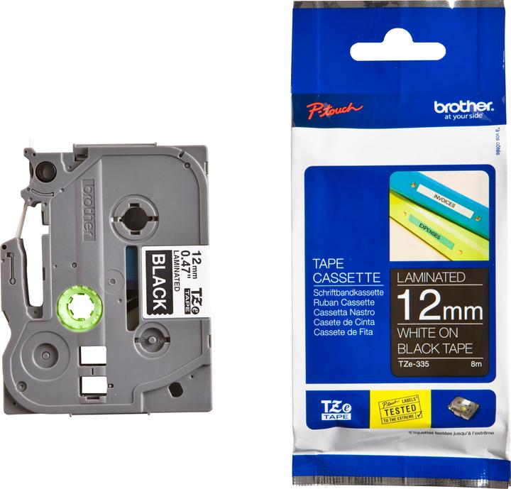 Actual product image Brother TZe-335 (1.20 cm, Black, White)