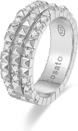 Actual product image Rosato Original silver ring with cubic cubes RZA015 - Circuit: 54 mm (L) (54)