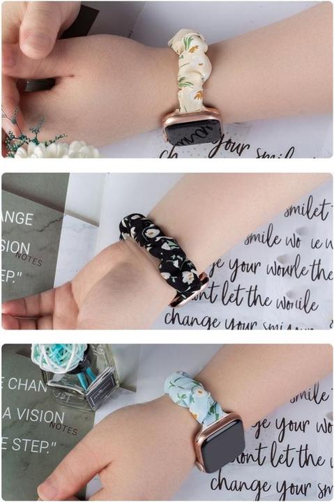 Produktbild Hurtel Fabric band for Watch 7 / 6 / 5 / 4 / 3 / 2 / SE (41 / 40 / 38mm) strap bracelet with elastic band p (Textilmaterial mit elastischem Band)