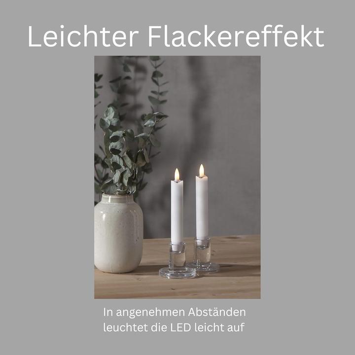 Produktbild Novaliv Weisse LED Stabkerze mit Timerfunktion 6er Set - Stabkerze LED bewegliche Flamme Timer - 12,5cm Höhe (6 x)