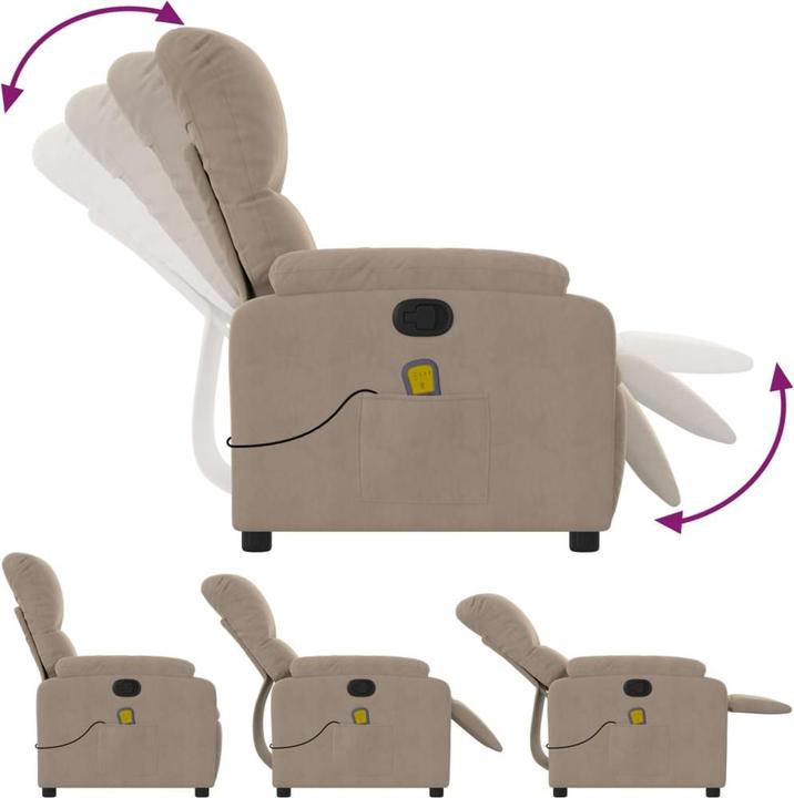 Produktbild VidaXL Massagesessel Taupe Mikrofasergewebe,Farbe: Taupe,Material
