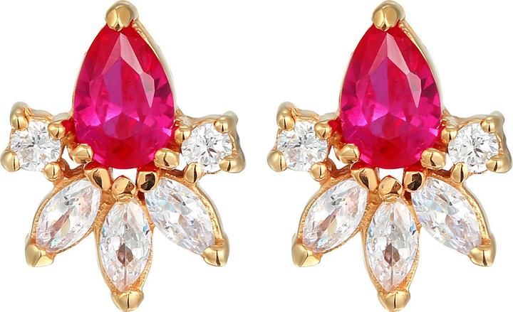 Image du produit Elli Boucles d'oreilles zircon synthétique rubis 925 argent (Argent sterling 925, Rubis synthétique, Zircone)