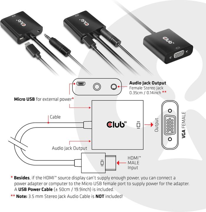 Actual product image Club 3D CAC-1302 (VGA, 24 cm)