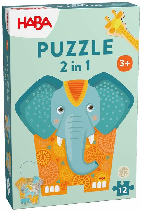 Produktbild Haba Puzzle 2in1 Elefant 12 Teile (12 Teile)