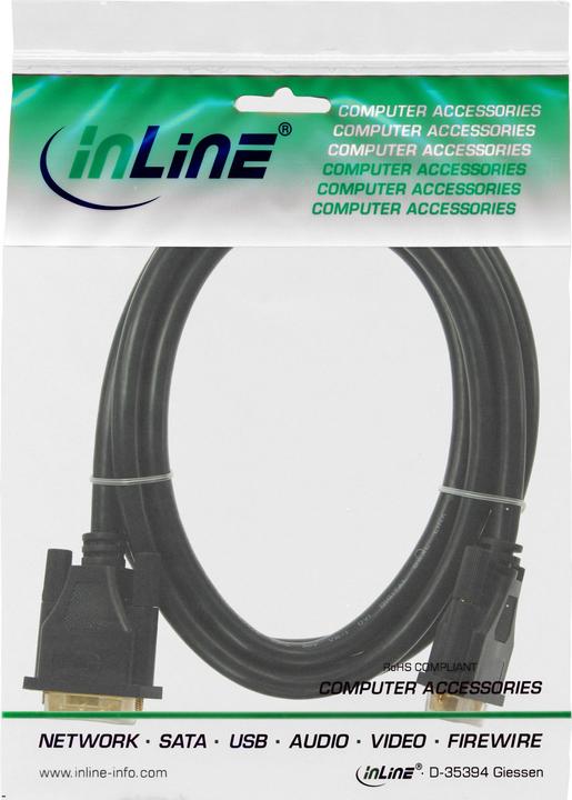 Produktbild InLine DVI-D - DVI-D-Kabel 20m schwarz (17778P) (20 m, DVI)