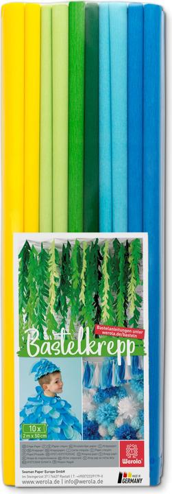 Werola Carta crespa Maritime colori assortiti 31 g/mq 10 rotoli (31 g/m², 1 x)