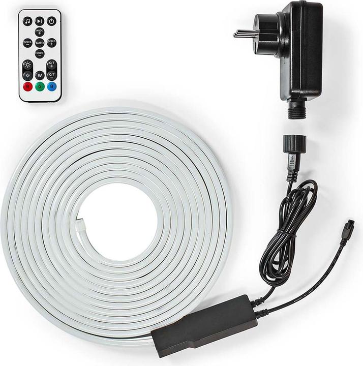Image du produit Nedis WIFILN51CRGB Smart Full Color LED pásek Wi-Fi | Více barev | 5000 mm | IP65 | 960 lm, F (Multicolore, 500 cm, Intérieur, Extérieur)